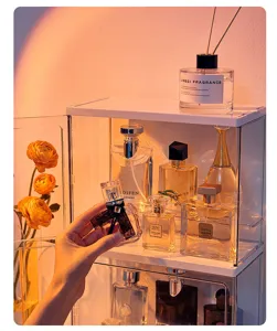 Scatola porta profumo trasparente organizzatore da scrivania espositore cosmetico