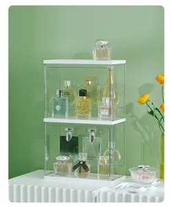 Scatola di immagazzinaggio dell'esposizione del profumo acrilico trasparente organizzatore.