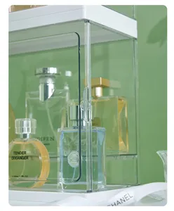 Scatola porta profumo in acrilico trasparente organizer espositore cosmetico antipolvere