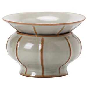 Set colino da tè in ceramica stile Ru con supporto, filtro tè kung fu tradizionale.