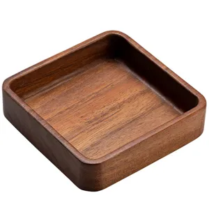 Plateau à snacks en bois de noyer plateau thé japonais petit plat en bois créatif