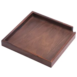 Walnuß Vollholz quadratisches Tee-Sortiertablett, Pu'er Tee-Kuchen-Brechtablett für Kung Fu.