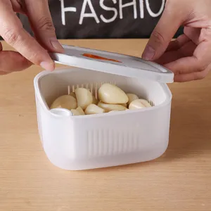 Kuechen Lebensmittelaufbewahrungsbox mit Abtropfkorb fuer Kuehlschrank Zwiebelkasten