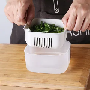 Küche Doppelschicht Ablauf Aufbewahrungsbox für Zwiebeln Ingwer Knoblauch Frischhaltebehälter.