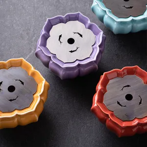 Juego de cuencos de residuos de té de cerámica de loto, cubo de lavado de té colorido para ceremonia.