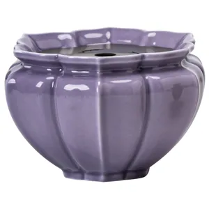 Cuenco de ceramica para residuos de te kensui morado para ceremonia, diseño clasico.