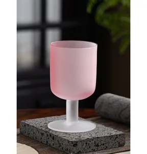 Calice rosa ciliegio vintage bicchiere cristallo cocktail tazza smerigliata acqua casa