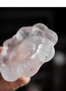 Mattierte Glas Lotos Tee Matte Tassenhalter Untersetzer für Kung Fu Tee Zubehör.