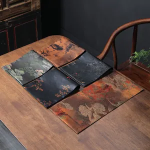 Camino de mesa de té impermeable chino accesorios tradicionales para ceremonia del té