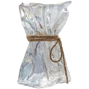 Nordische Art Irisierende Origami Glasvase Luxus Ins Stil Hydroponische Blumenarrangement Dekor