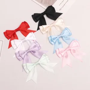 Satin ribbon bows DIY hair accessories multi-color 4cm tail bows garment decoration items