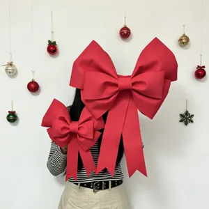 Large red EVA bow Christmas decoration handmade hanging pendant for festive party venue setup