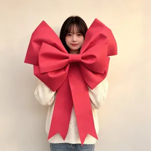 Giant red EVA bow for Christmas and wedding party decorations, handmade hanging decor pendant