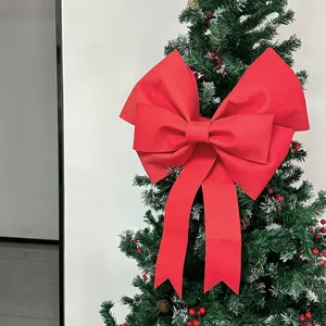 Large red EVA Christmas bow decor, ideal for holiday tree hanging and party settings.