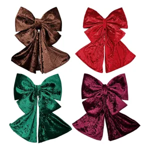 Decorazioni con fiocco in velluto extra large in quattro colori, perfette per feste e decorazioni.