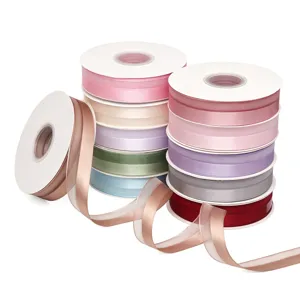 Nastro di raso da 2.5cm con bordo trasparente per confezioni regalo e bouquet floreali.