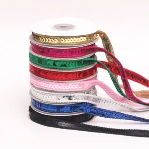 Conjunto de rollos de cinta de lentejuelas coloridas para decoración navideña y accesorios DIY.