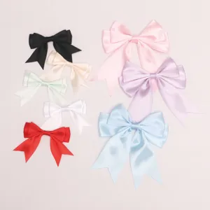 Colorful satin ribbon bows DIY hair accessories multi-color swallowtail bowknot material.