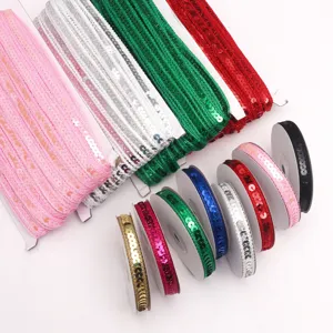 Cinta de lentejuelas multicolor para decoración de árbol de navidad manualidades y disfraces