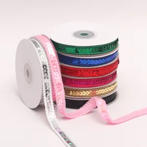 Cinta de Lentejuelas con Borde Ondulado Tira de Lentejuelas Brillantes Para Decoración de Árbol de Navidad DIY Disfraces de Escenario Accesorios de Ropa Cinta Multicolor