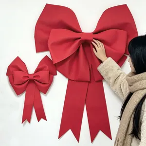 Large EVA red bow decoration for Christmas, weddings, and holiday party venue displays.