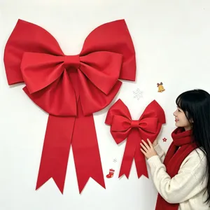 Large red EVA bow for Christmas and wedding decoration, handmade hanging pendant for festive party scenes