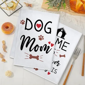 Serviette de cuisine thème chien torchon absorbant pour le nettoyage quotidien maison