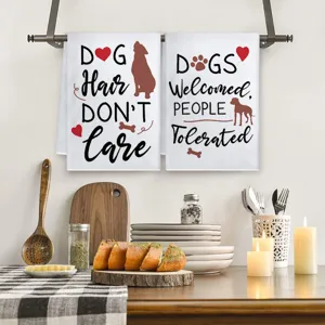 Serviette de cuisine motif chien torchon absorbant mignon slogan pour maison suspendue