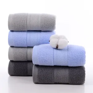 Pure cotton towel set soft absorbent face towels home bathroom daily use gray blue