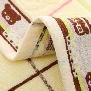 Asciugamano per bambini in cotone morbido assorbente simpatico orso dettaglio tessuto