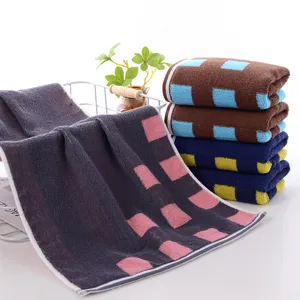Cotton face towel set home soft absorbent hotel quality geometric block design daily use