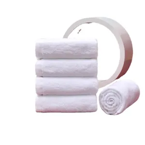 Premium white cotton towel set wholesale, soft hotel bath towels for daily use and spa salon.