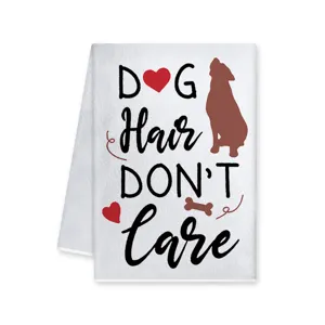 Torchon de cuisine motif chien, serviette decorative citation animal, chiffon absorbant.