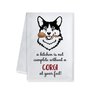Asciugamano cucina Corgi simpatico cane strofinaccio assorbente per decorazione casa