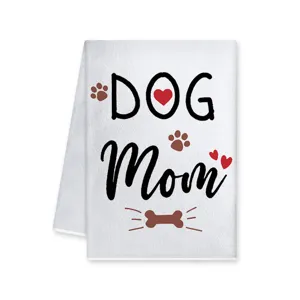 Serviette de cuisine maman de chien, torchon absorbant mignon motif animal pour la maison.