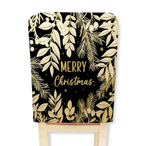 Fodera per sedia di Natale nero e oro decorazione sala da pranzo festiva per feste