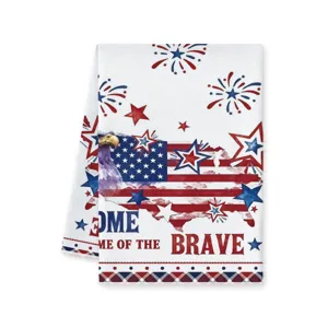Gedetailleerd overzicht van Amerikaanse patriottische vaatdoek met adelaar en vlag.