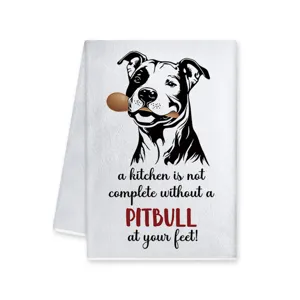 Canovaccio da cucina Pitbull con simpatica stampa di cane asciugamano assorbente dettaglio