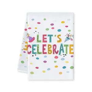 Asciugamano da cucina per festa di compleanno a pois colorati e telo assorbente