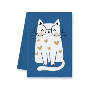 Lindo paño de cocina de microfibra de gato, trapo absorbente para la limpieza del hogar.