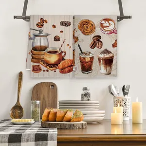 Torchon de cuisine motif cafe microfibre essuie-main absorbant suspendu ensemble