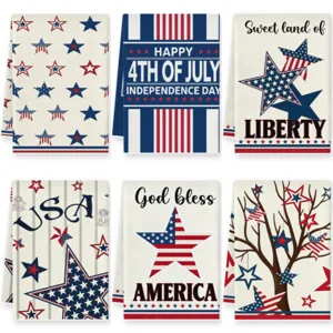 Amerikaanse Onafhankelijkheidsdag keukendoeken set rood blauw wit sterren strepen theedoeken