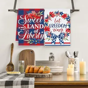 4 juli keukendoeken rood wit blauw patriotische decoratieve theedoeken vaatdoeken