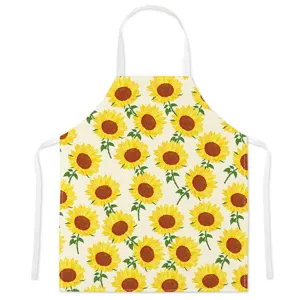 Cute sunflower printed apron, perfect for kitchen cooking, baking, and daily housework use.