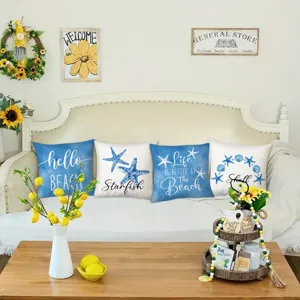 Fodera per cuscino in pelle di pesca stile marino decorazione casa set cuscini