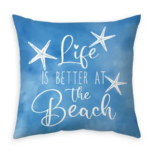 Fodera per cuscino da spiaggia costiera in pelle di pesca decorativa con stella marina.