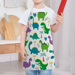 Kids Dinosaur Apron Cute Cartoon Cooking Bibs Waterproof Kitchen Toddler Chef Apron