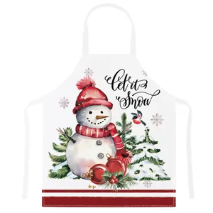 Kerst sneeuwman schort keuken koken bakken feestelijke vakantie feest schattige stijl cadeau