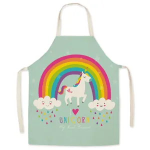 Süße Einhorn Regenbogen Küchenschürze zum Kochen und Backen im schönen Haushalt perfekt.