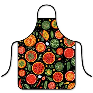 Bunte Zitrusfruechte Kuechenschuerze, oelabweisende Kochschuerze fuer Erwachsene zu Hause.